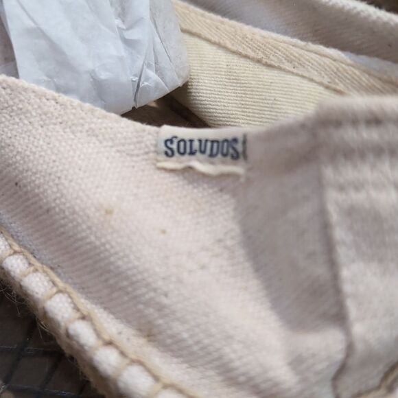 Saludos Beaded Elephant Cream Espadrilles Slip On Shoes Sz 8 - Picture 6 of 10